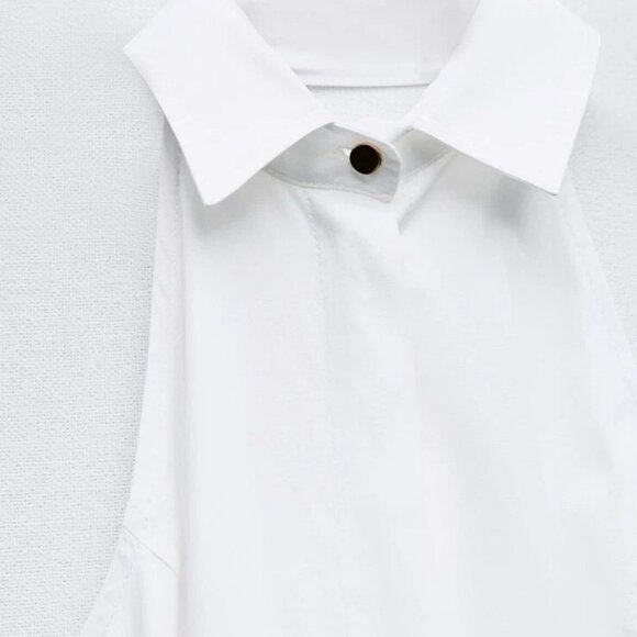ZARA WOMAN MIDI HALTER DRESS IN WHITE.  SZ S - Picture 4 of 4